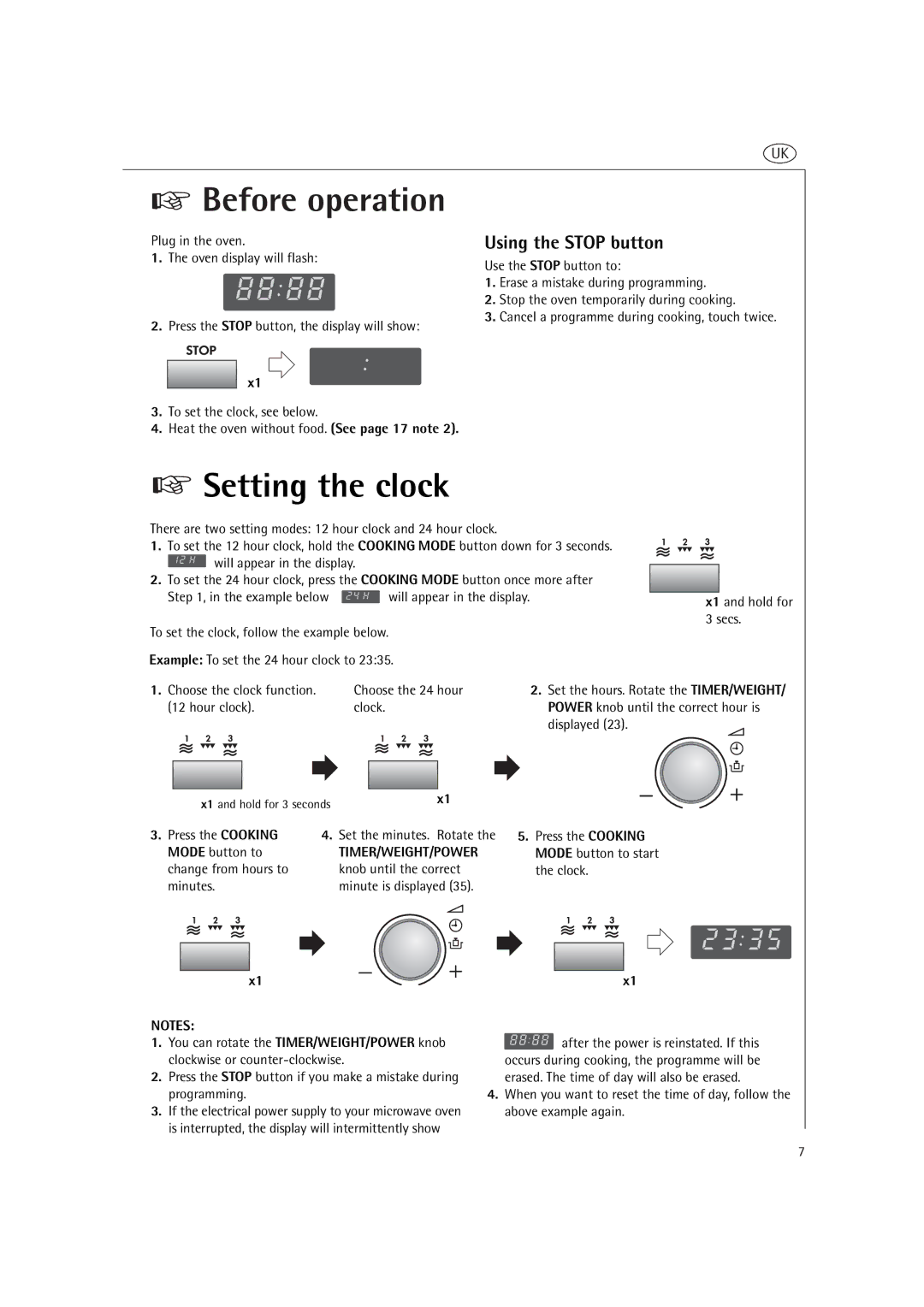 AEG MCD2660E, MCD2661E operating instructions Before operation, Using the Stop button, Press the Cooking, Timer/Weight/Power 