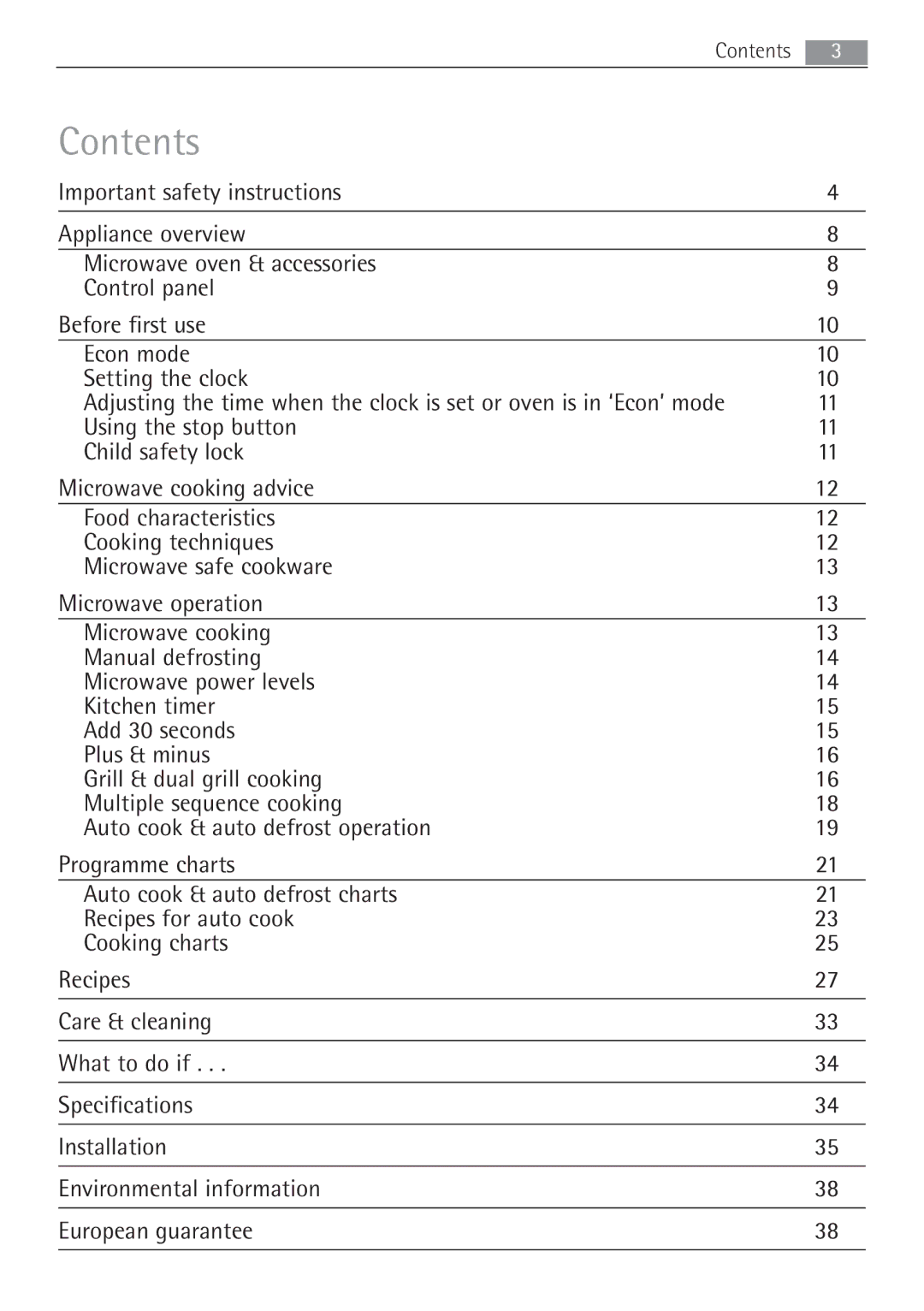 AEG MCD2662E user manual Contents 