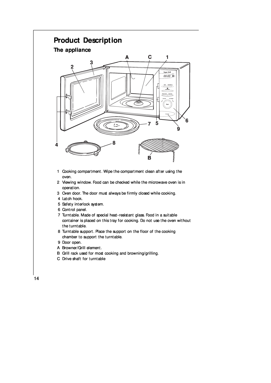 AEG MCD_274 manual Product Description, The appliance 