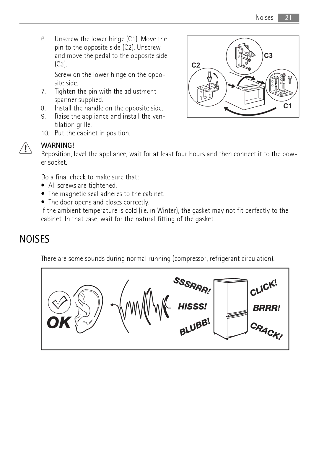 AEG QR2520W, QR2520X manual Crack, Noises 