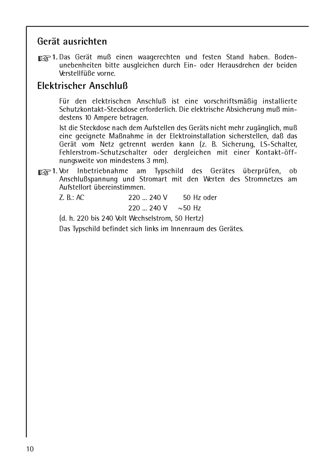 AEG S 75388 KG8, S75348 KG8, S 75348 KG manual Gerät ausrichten 