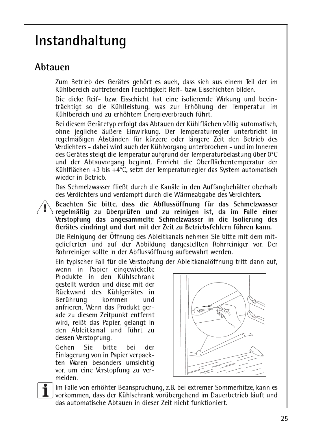 AEG S 75348 KG, S75348 KG8, S 75388 KG8 manual Instandhaltung, Abtauen, Berührung kommen und 