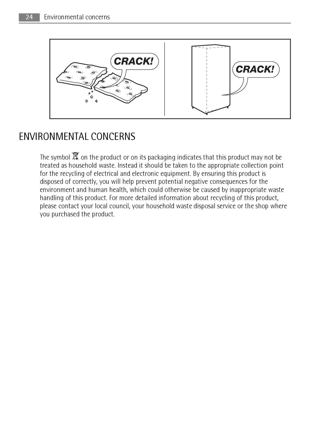 AEG S83600CSM1 user manual Environmental Concerns 