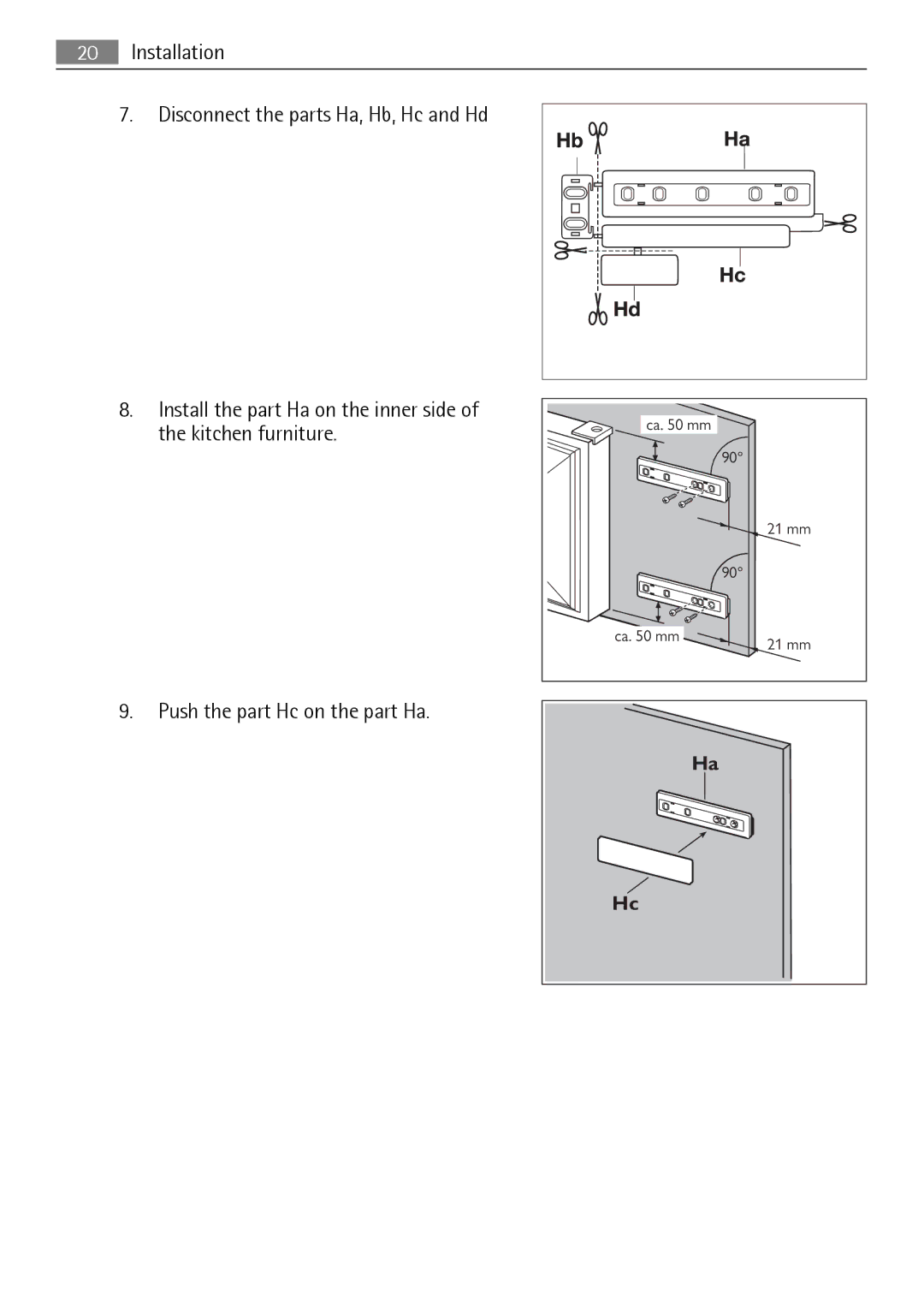 AEG SCS51400S0 user manual Ca mm 21 mm 