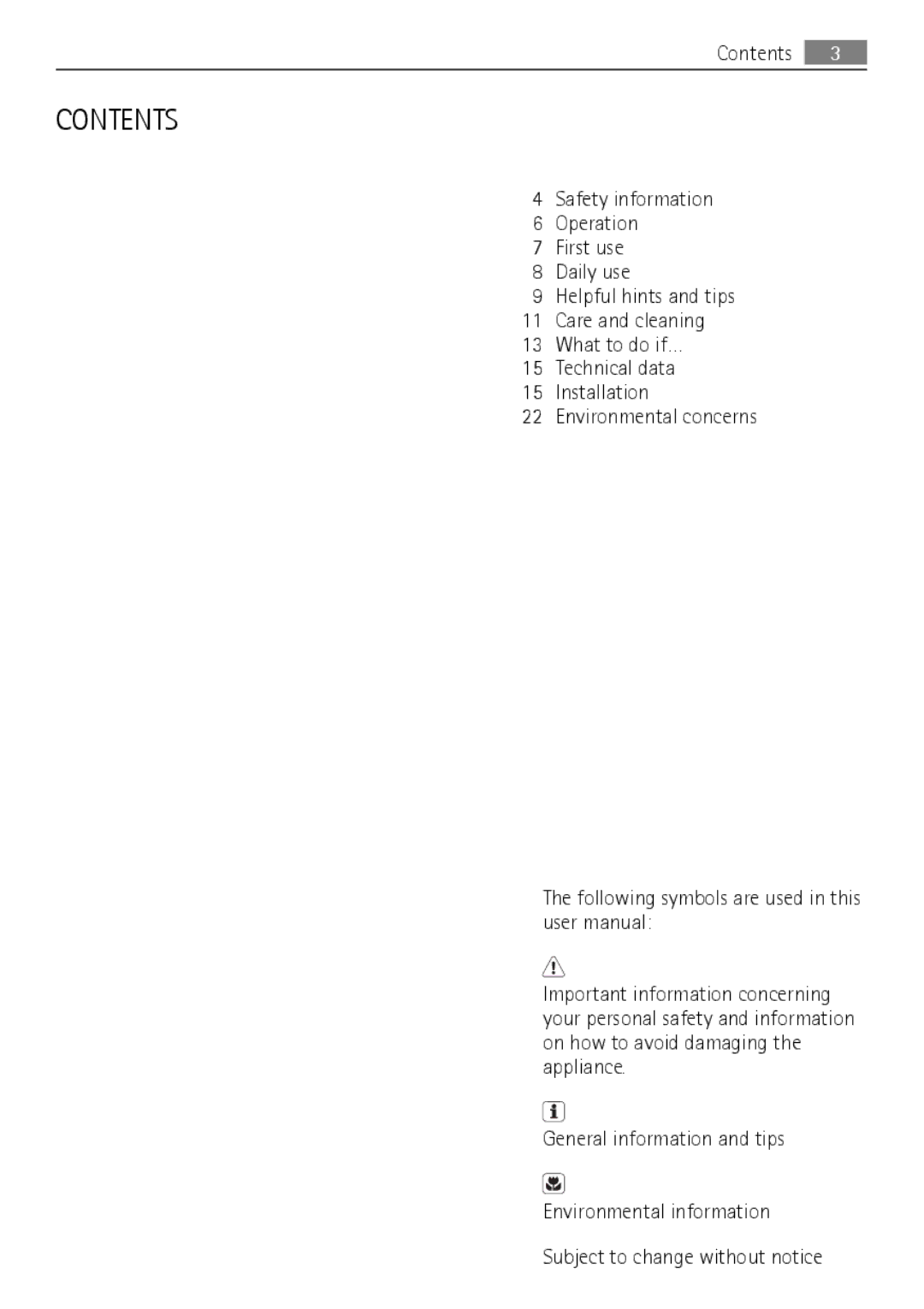 AEG SCS51400S0 user manual Contents 