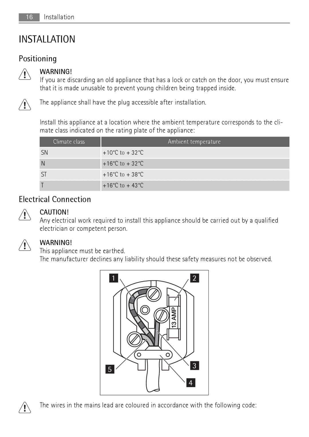 AEG SKD71800F0 user manual Installation, Positioning, Electrical Connection 