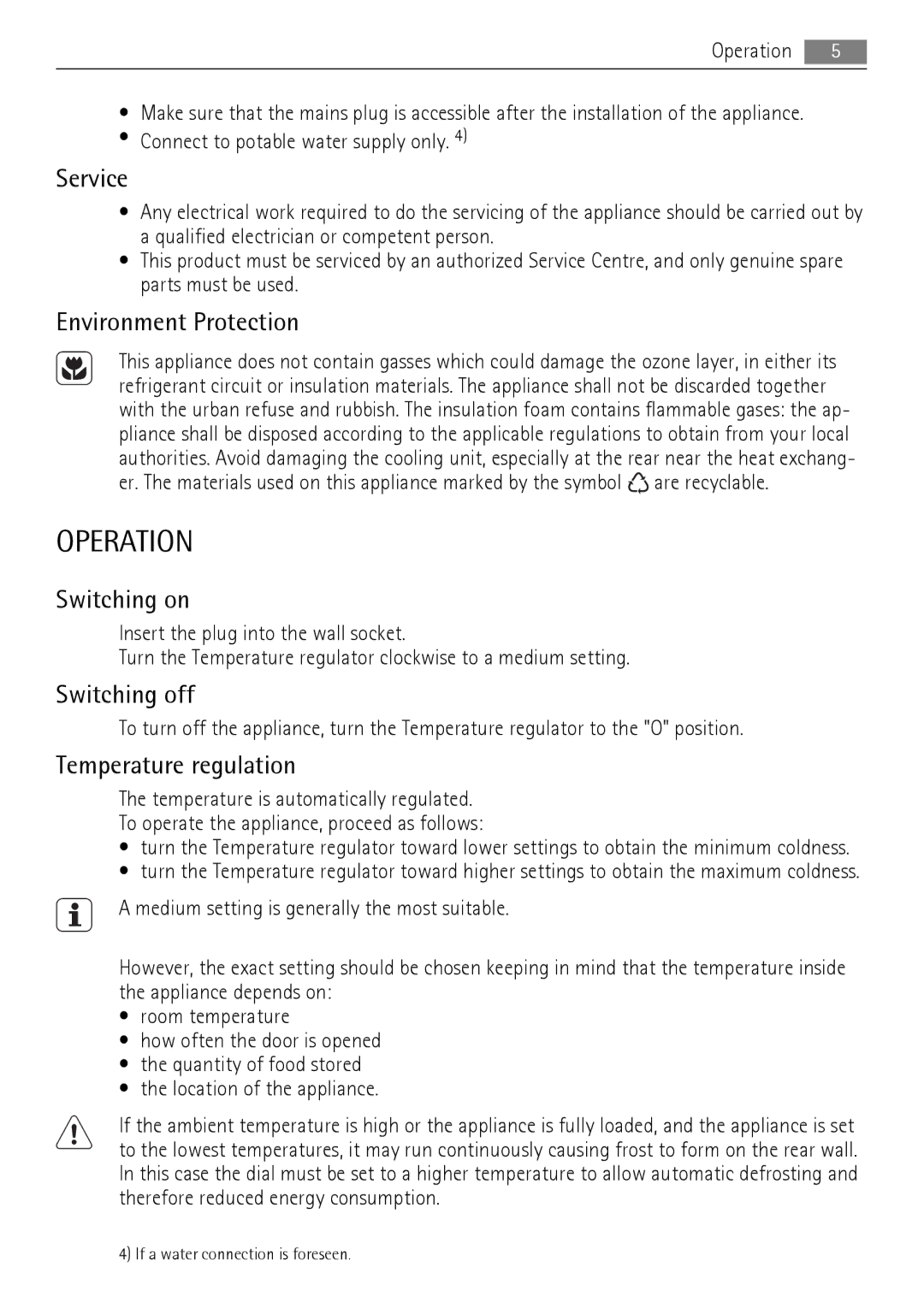 AEG SU96040-6I user manual Operation 