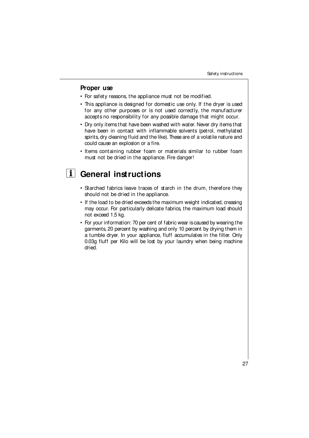 AEG T3 operating instructions General instructions, Proper use 