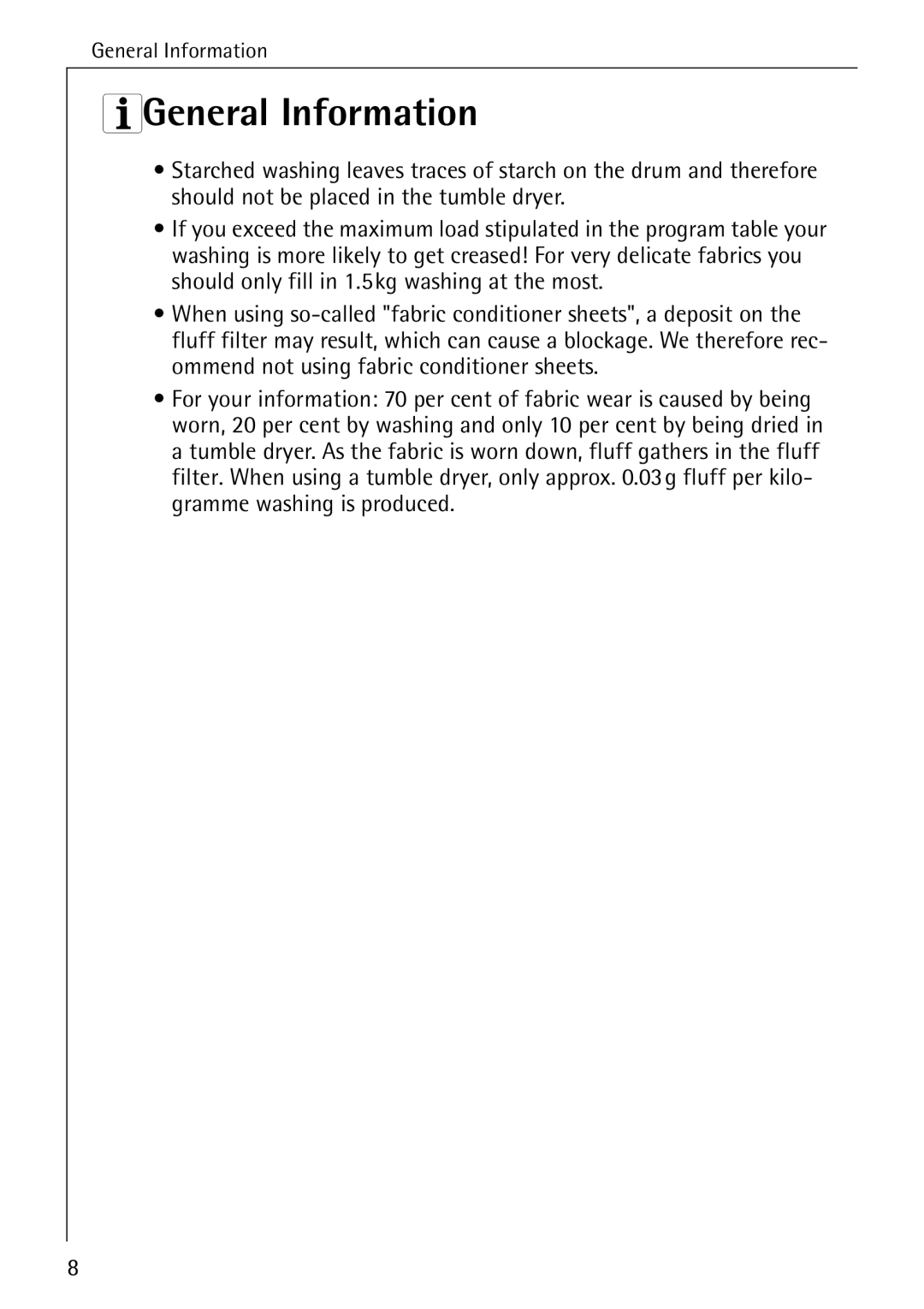 AEG T30 operating instructions 3General Information 