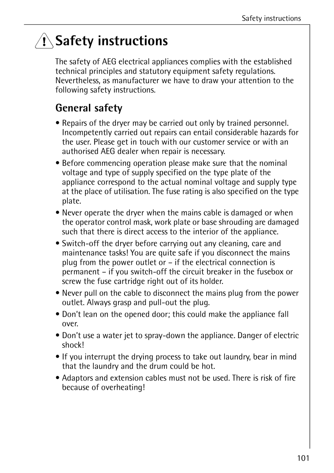 AEG T500 operating instructions 1Safety instructions, General safety 