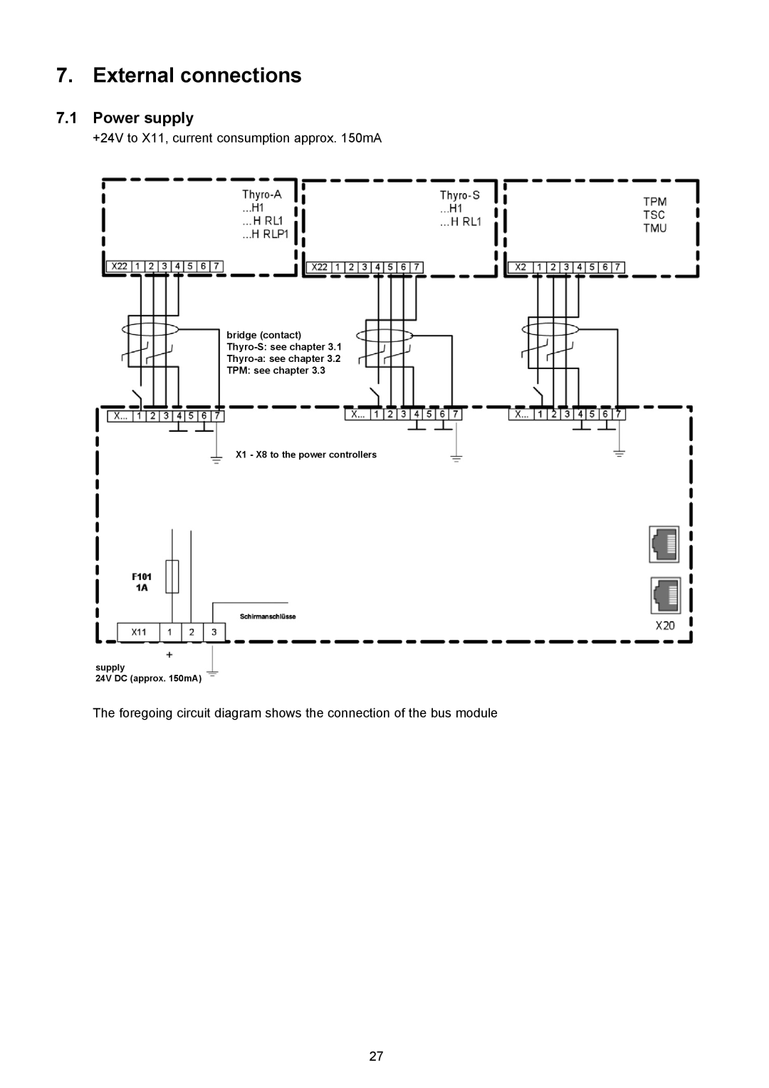 AEG Thyro-S H1 manual External connections, Power supply 