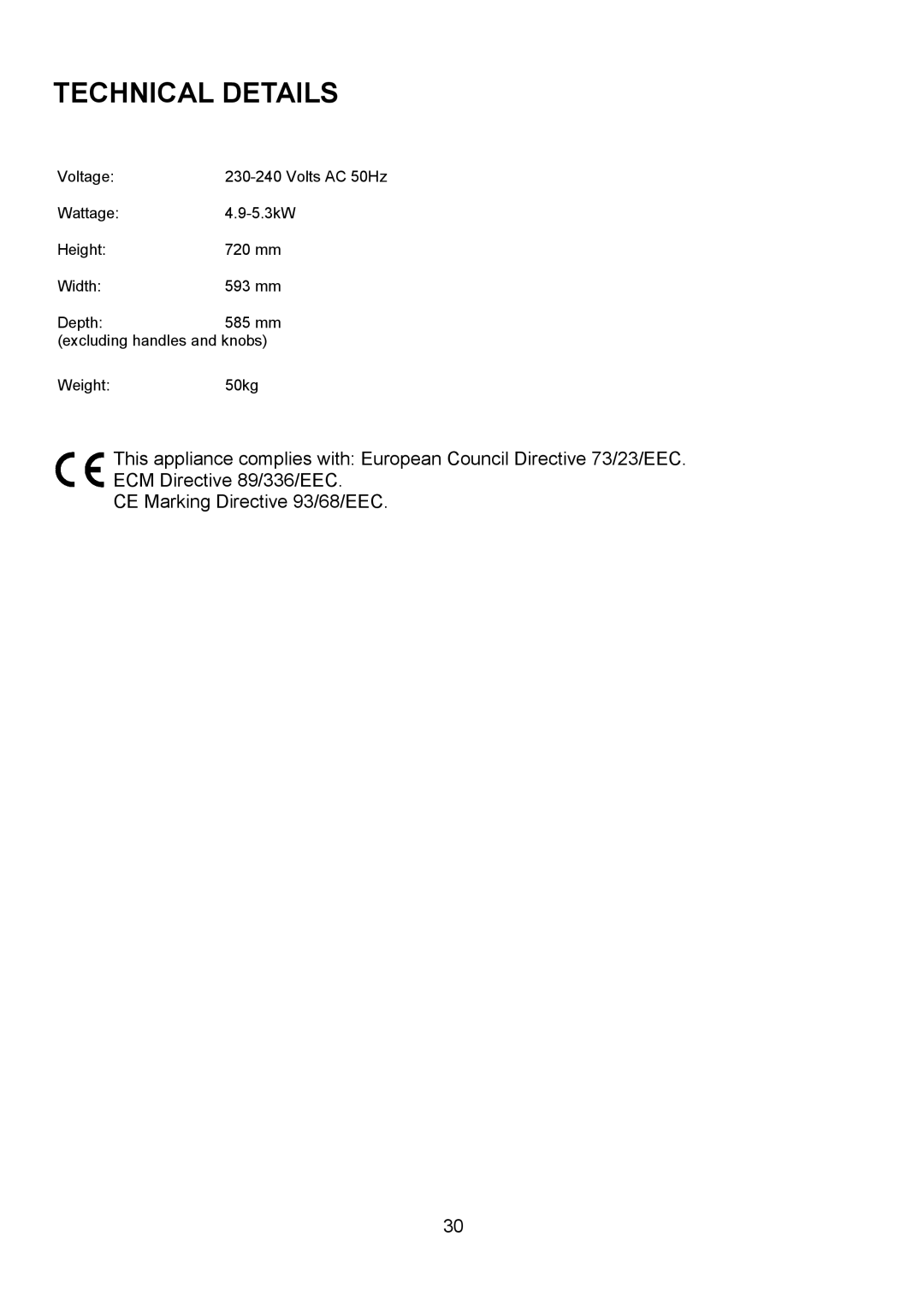 AEG U3100-4 manual Technical Details 