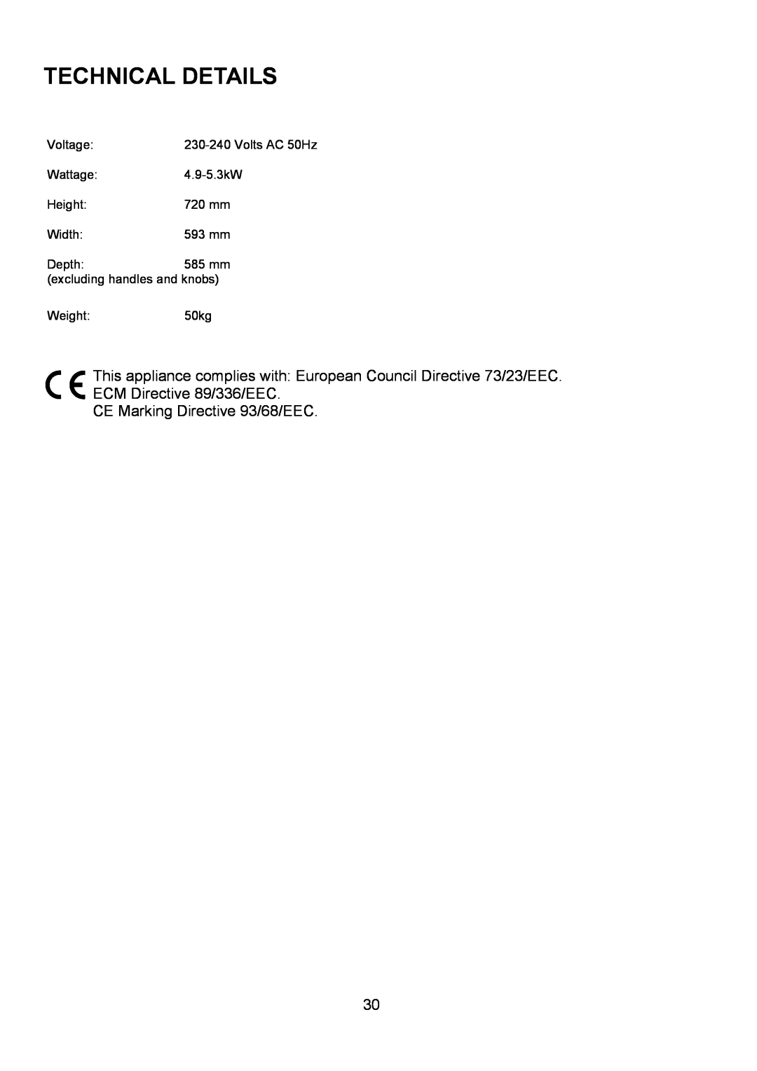 AEG U3100-4 manual Technical Details, CE Marking Directive 93/68/EEC 