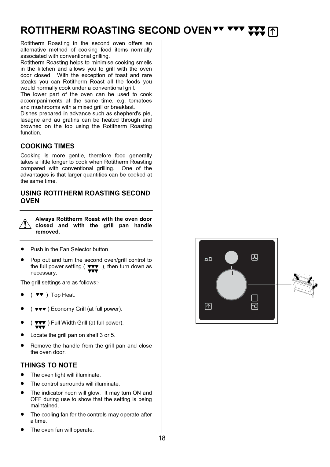 AEG U7101-4, 311704300 manual Cooking Times, Using Rotitherm Roasting Second Oven 