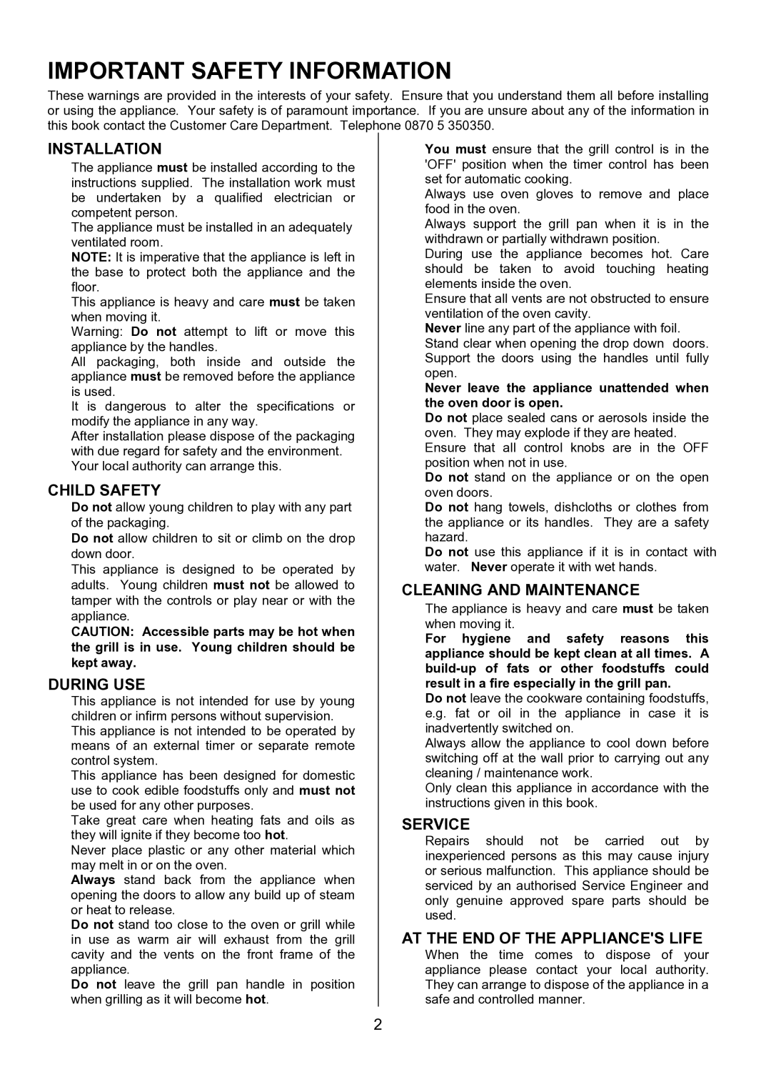 AEG U7101-4, 311704300 manual Important Safety Information 