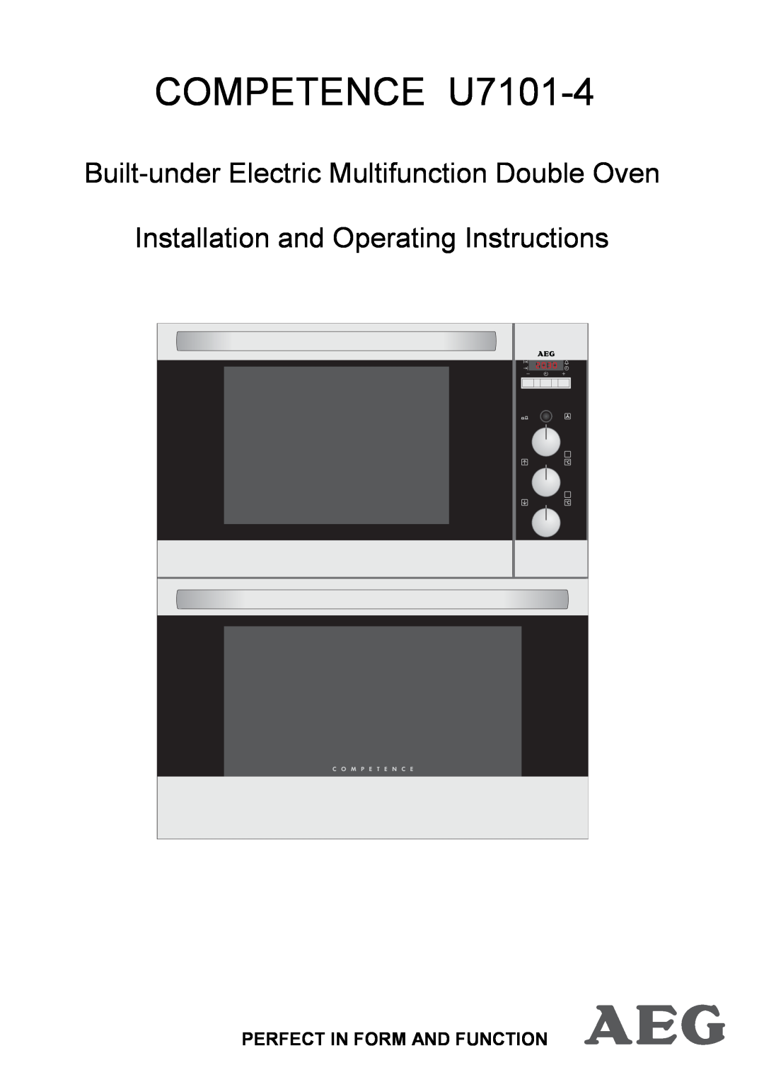 AEG 311704300 manual Perfect In Form And Function, COMPETENCE U7101-4, Built-underElectric Multifunction Double Oven 