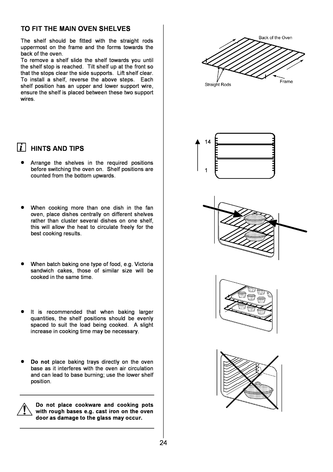AEG U7101-4, 311704300 manual To Fit The Main Oven Shelves, Hints And Tips 