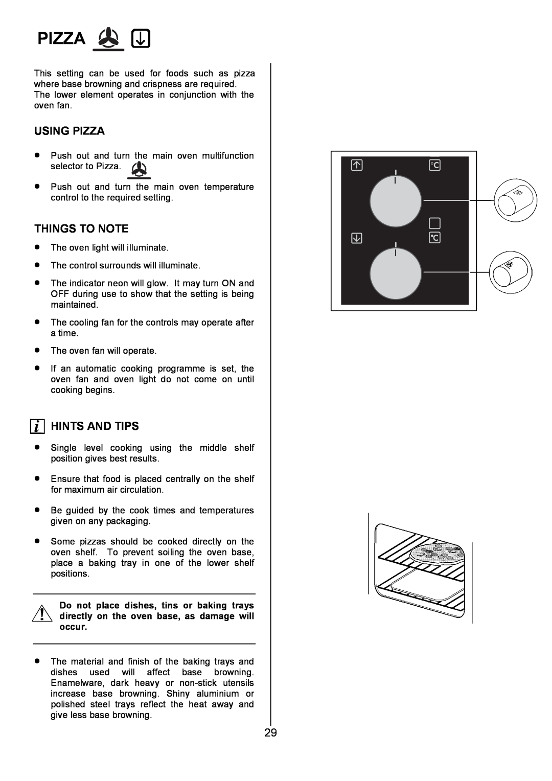 AEG 311704300, U7101-4 manual Using Pizza, Things To Note, Hints And Tips 