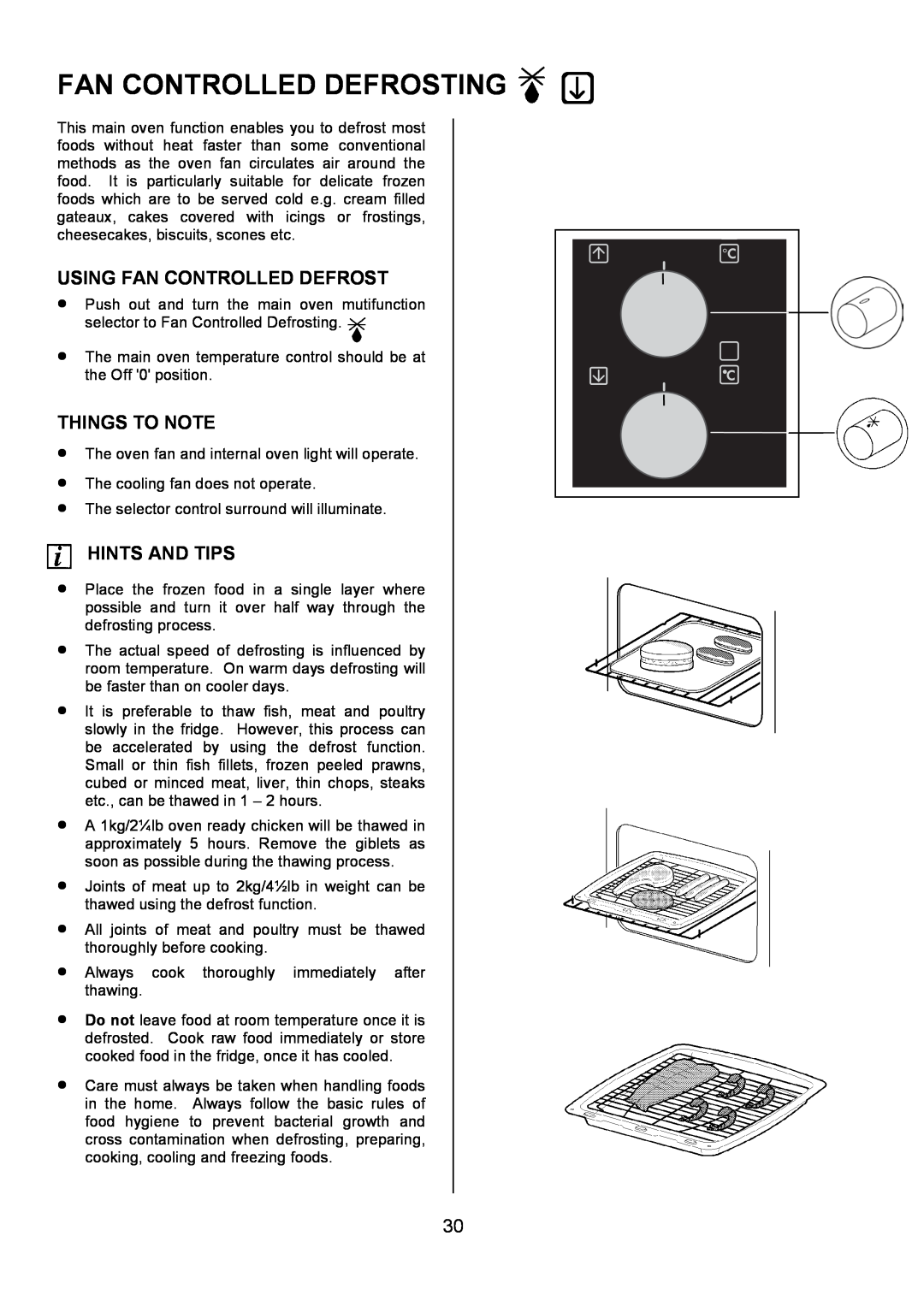 AEG U7101-4, 311704300 manual Fan Controlled Defrosting, Using Fan Controlled Defrost, Things To Note, Hints And Tips 