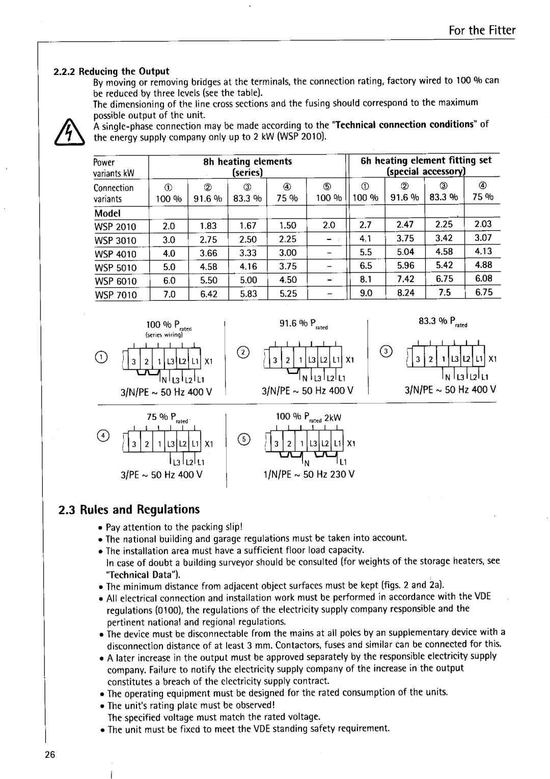 AEG WSP 5010, WSP 3010, WSP 4010, WSP 6010, WSP 2010, WSP 7010 manual 