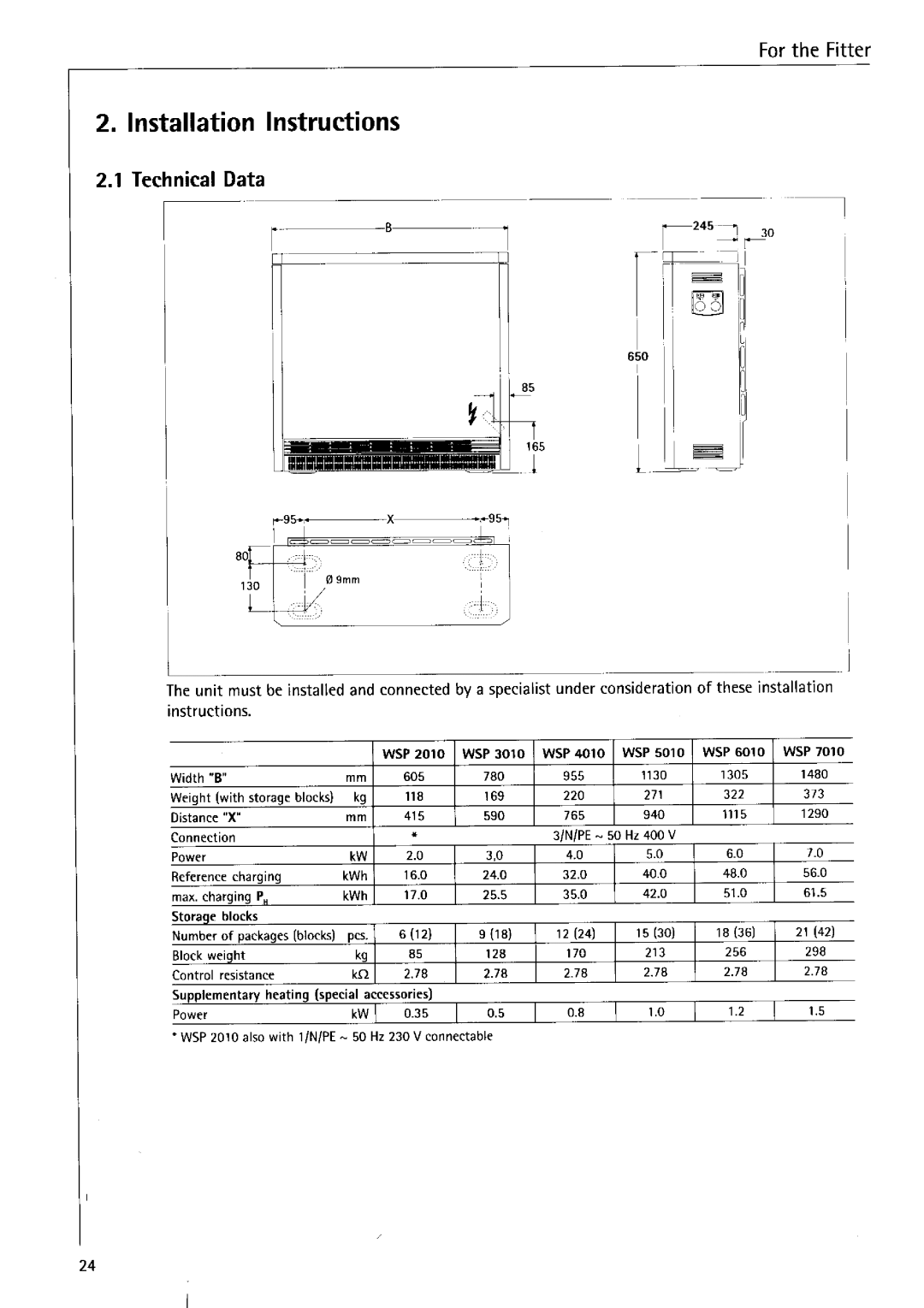 AEG WSP 2010, WSP 3010, WSP 4010, WSP 6010, WSP 7010, WSP 5010 manual 