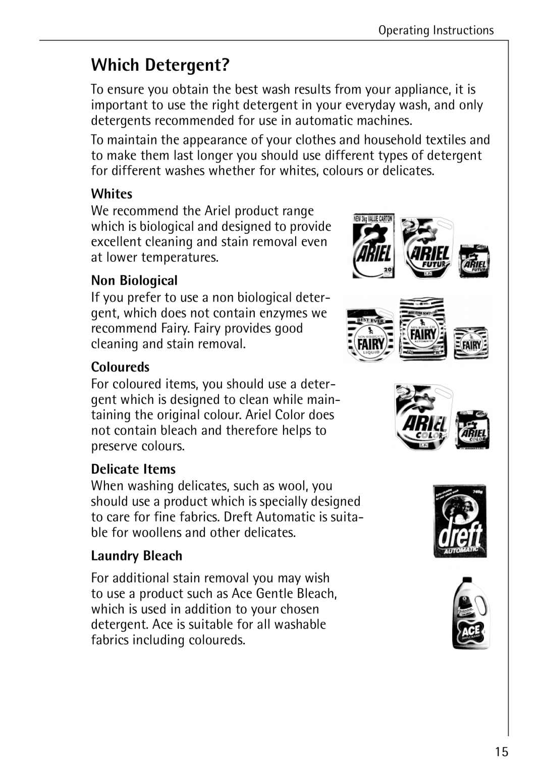 Aegis Micro 50420 manual Which Detergent?, Laundry Bleach 