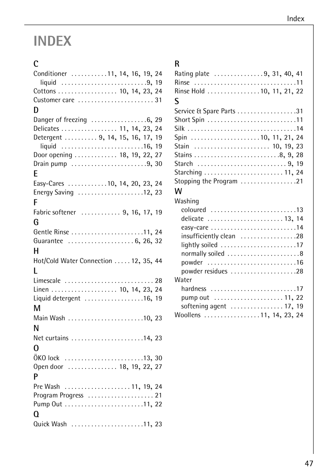 Aegis Micro 50420 manual Index 