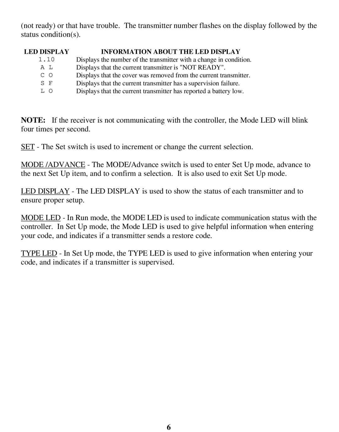 Aegis Micro AEG-WR installation manual LED Display 