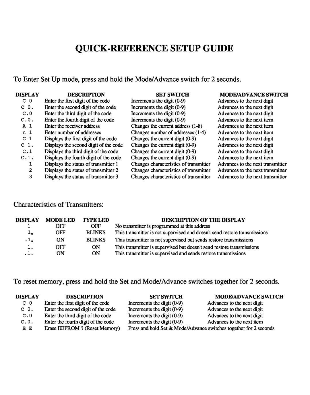 Aegis Micro AEG-WR installation manual Quick-Referencesetup Guide 