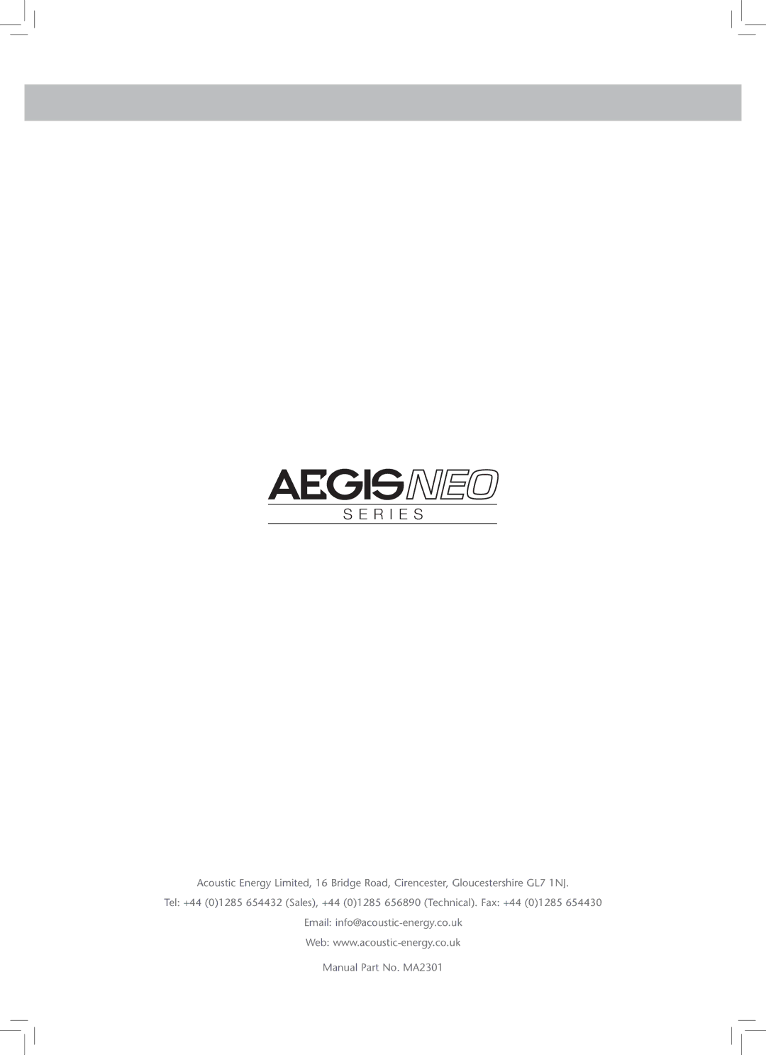 Aegis Micro AegisNeo Series owner manual R I E S 