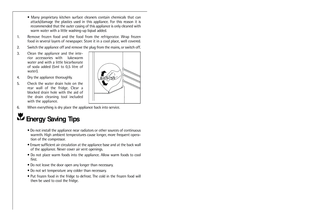 Aegis Micro C 8 16 41-4i installation instructions Energy Saving Tips, Warm water with a little washing-up liqiud added 