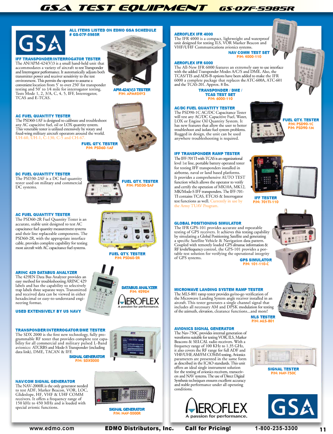 AeroComm SPH Series manual GSA Test Equipment GS-07F-5985R 