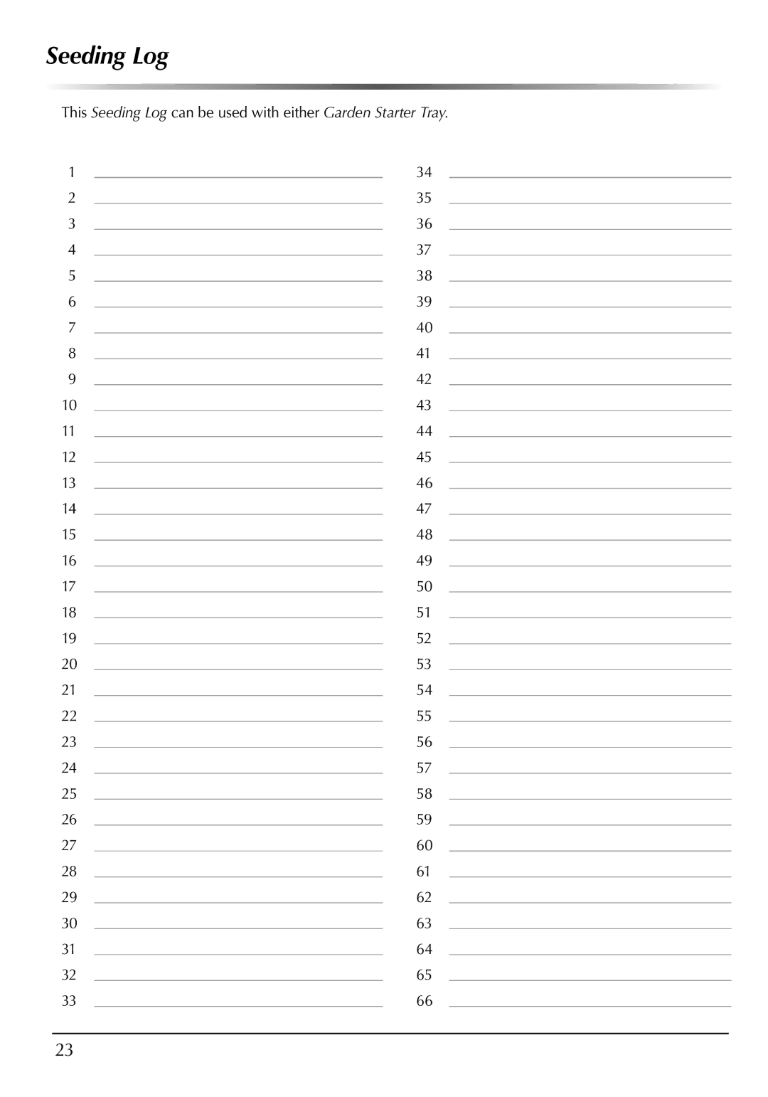 AeroGarden 507140-0000 AD manual Seeding Log 