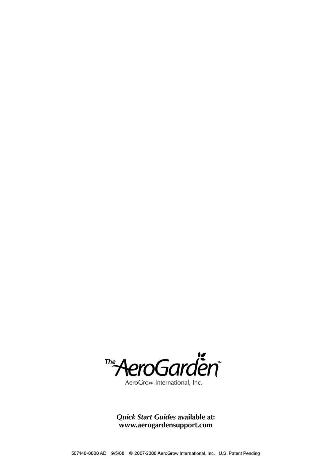 AeroGarden 507140-0000 AD manual AeroGrow International, Inc 