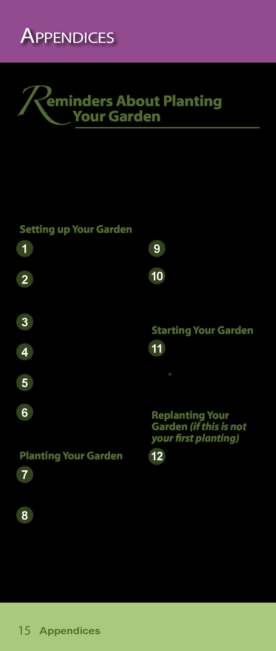 AeroGarden Flower Series Appendices, Reminders About Planting Your Garden, Setting up Your Garden, Starting Your Garden 