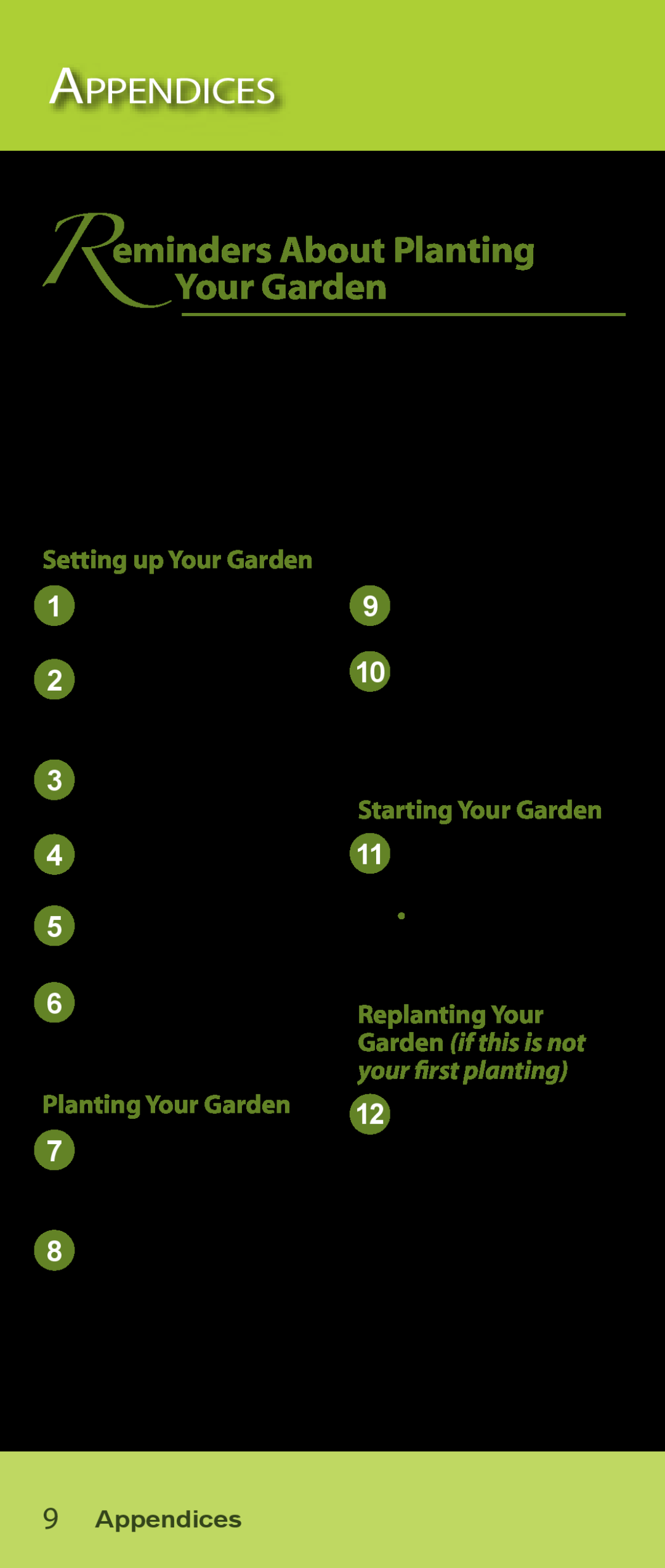 AeroGarden Salad Series Appendices, Reminders About Planting Your Garden, Setting up Your Garden, Starting Your Garden 
