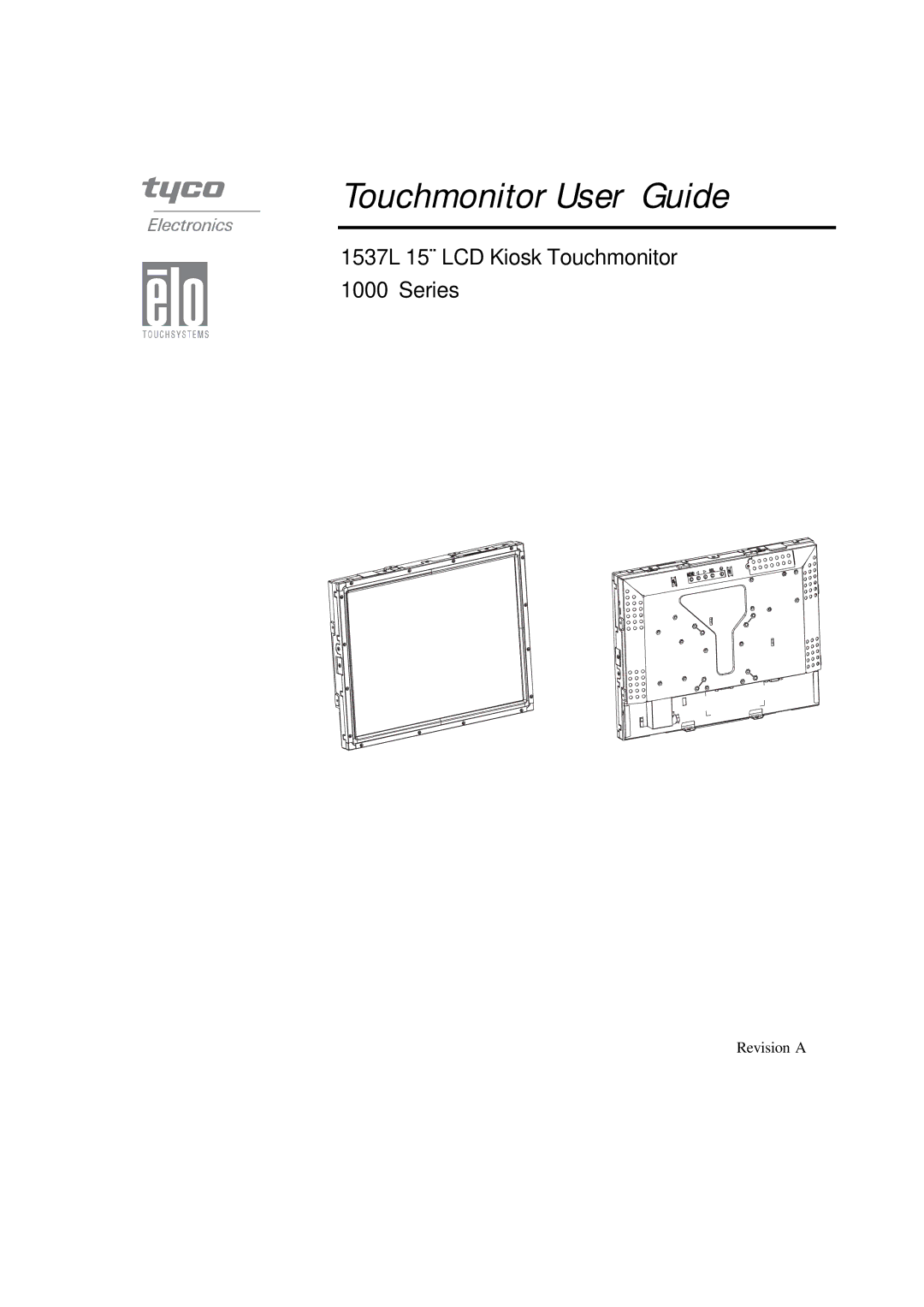 AG Neovo 1000 manual Touchmonitor User Guide 