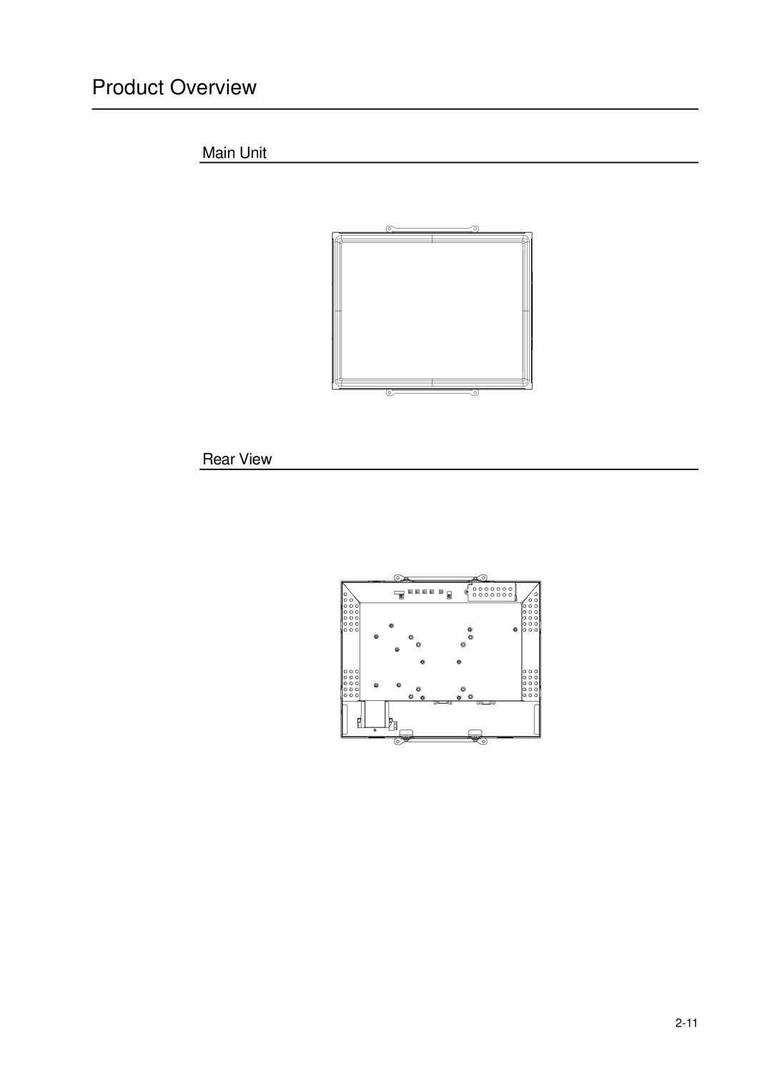 AG Neovo 1000 manual Product Overview, Main Unit Rear View 