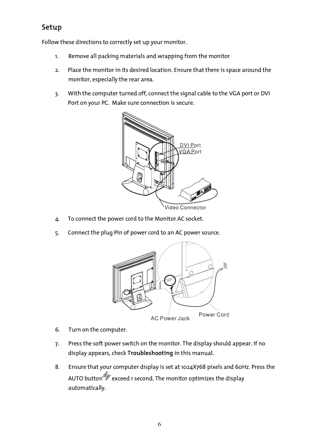 AG Neovo F-419 manual Setup 