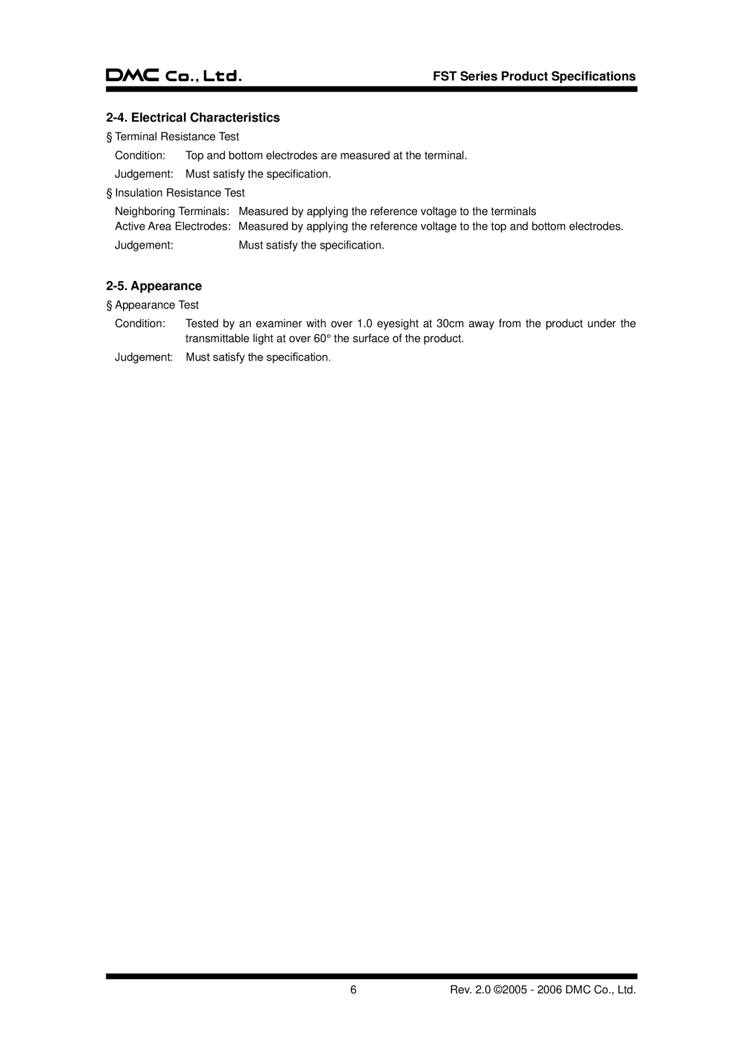 AG Neovo specifications FST Series Product Specifications Electrical Characteristics 