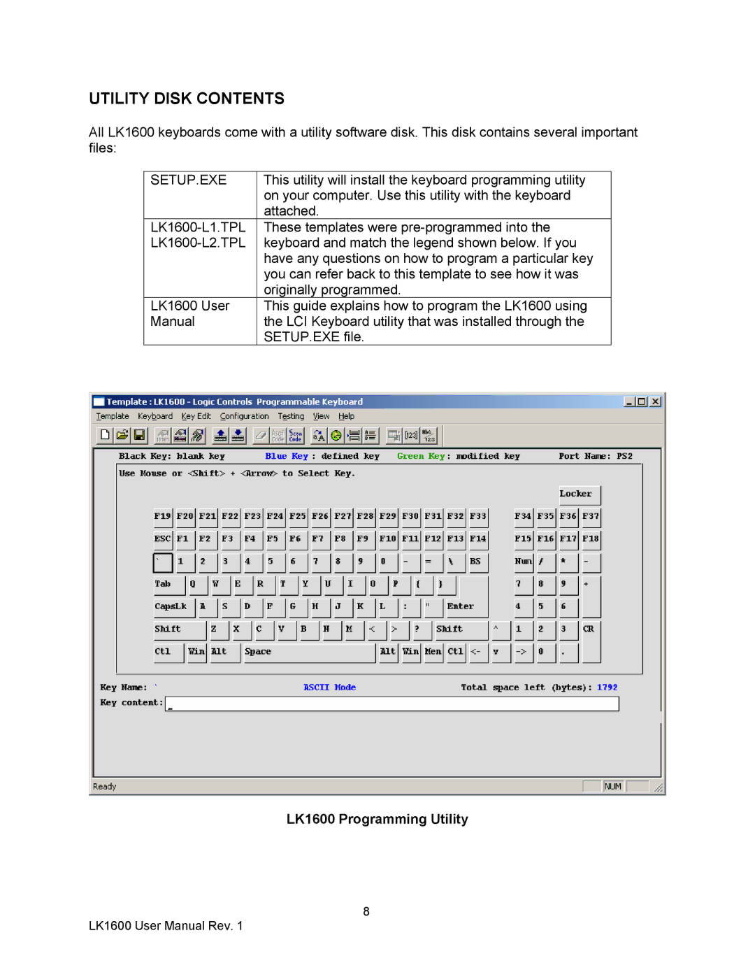 AG Neovo LK1600 user manual Utility Disk Contents 