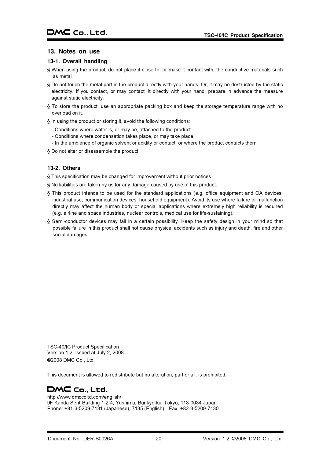 AG Neovo TSC-40/IC manual Overall handling, Others 