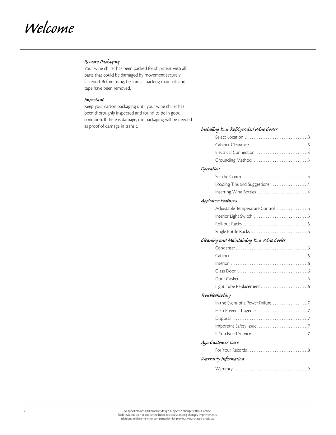 Aga Ranges 115V, 6WCA manual Welcome 