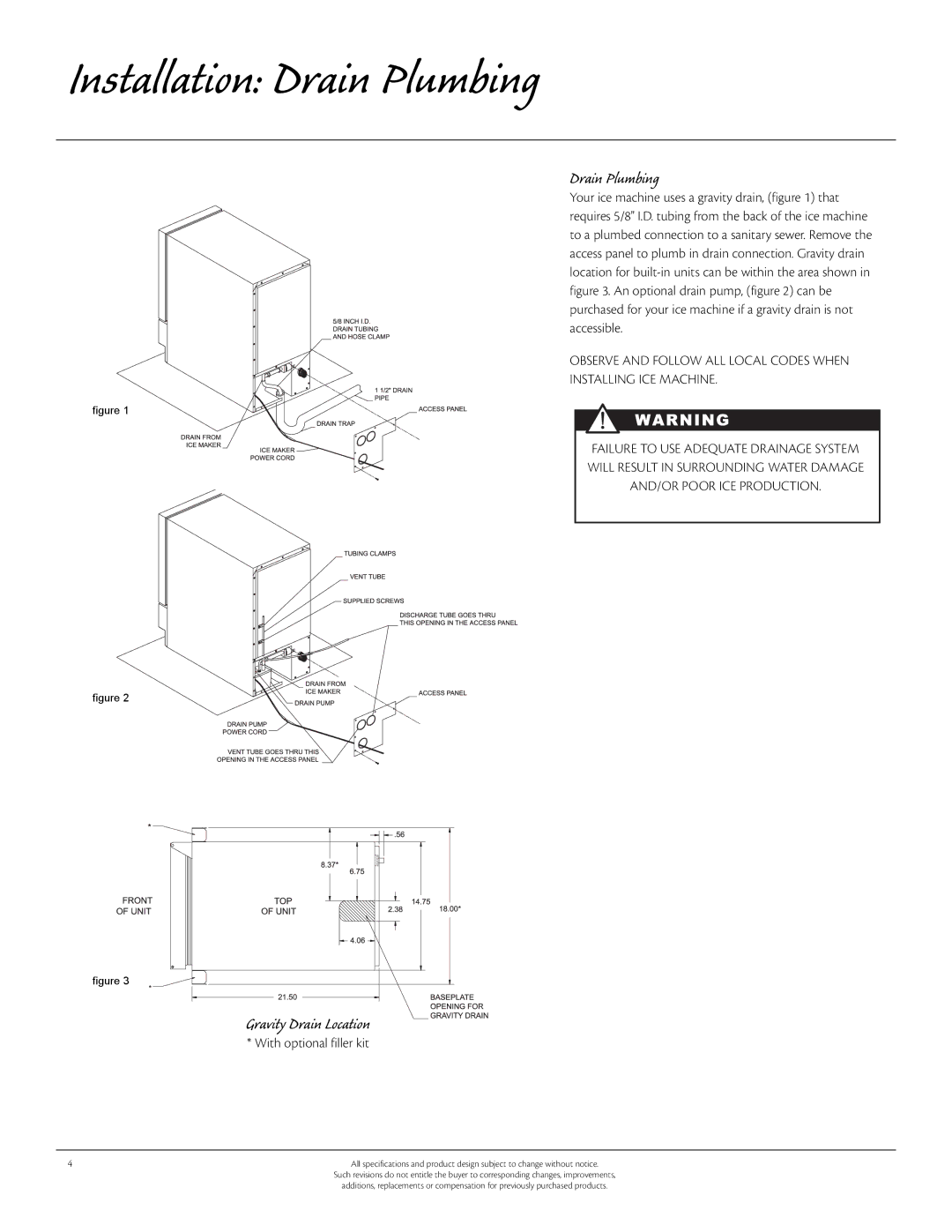 Aga Ranges 30AIM manual Installation Drain Plumbing, Gravity Drain Location 