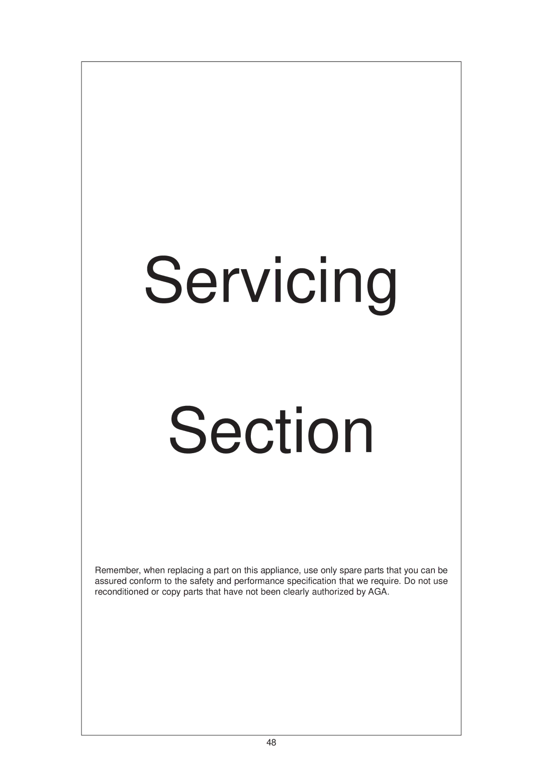 Aga Ranges 6-4 Series owner manual Servicing Section 