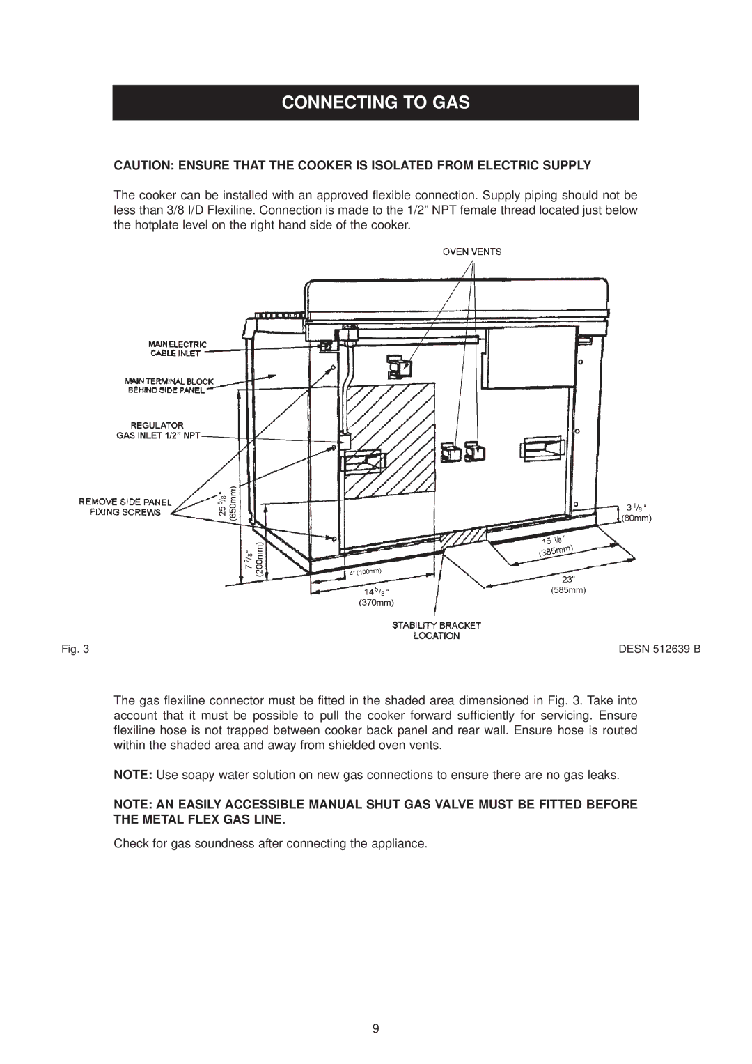 Aga Ranges 6-4 Series owner manual Connecting to GAS 