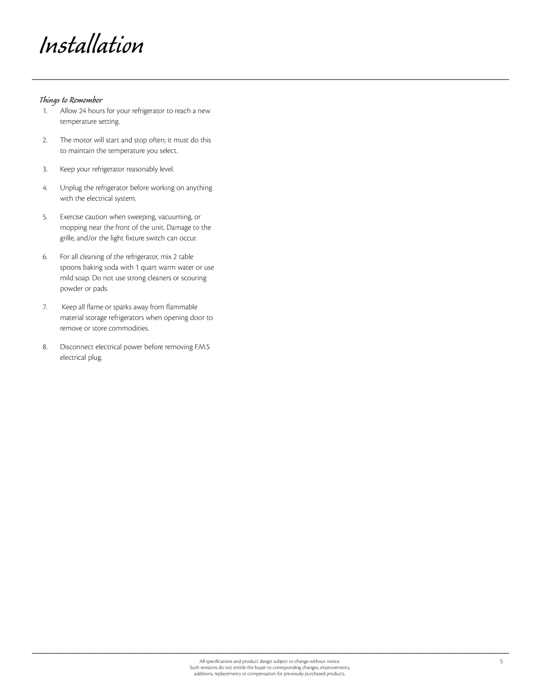 Aga Ranges 61ARA 115V manual Installation, Things to Remember 