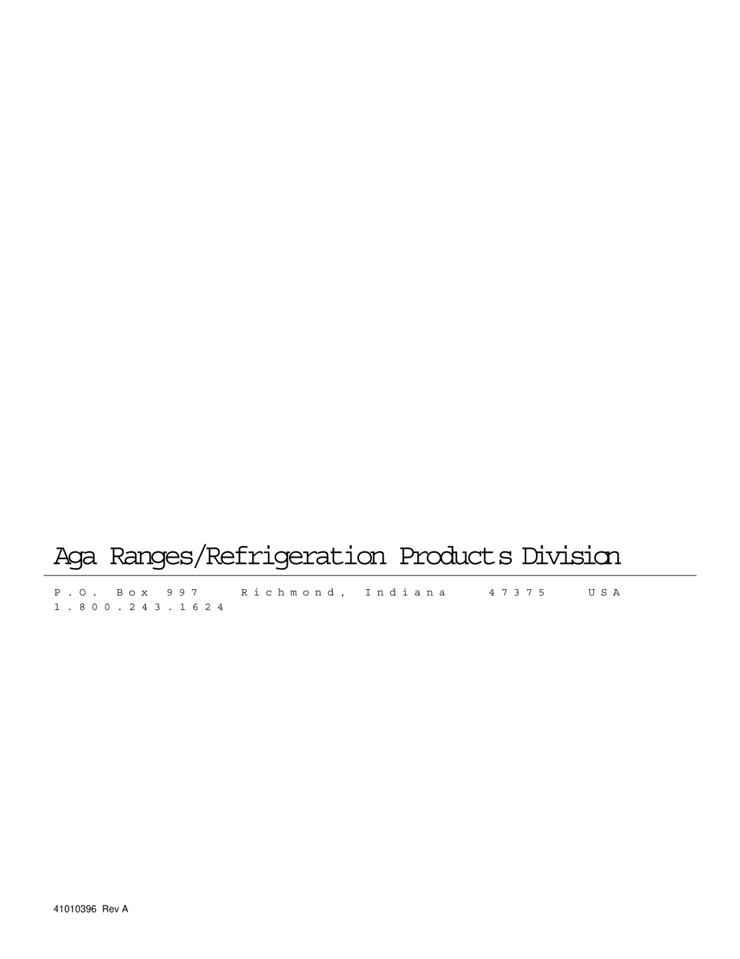 Aga Ranges ACIM-15 manual 