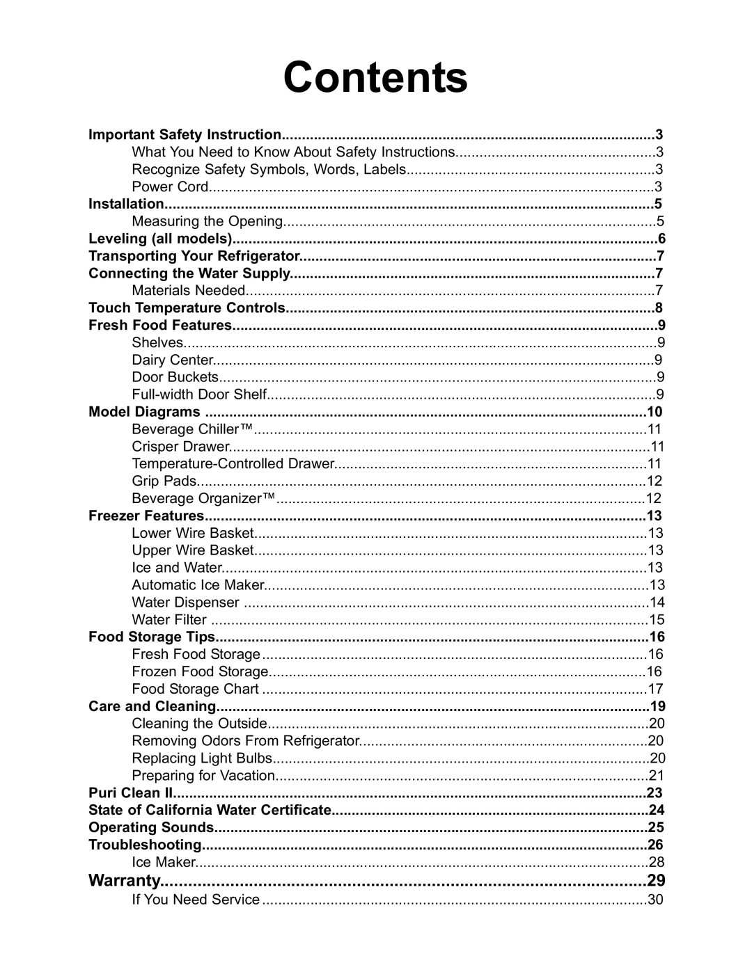 Aga Ranges AFHR-36 manual Contents 