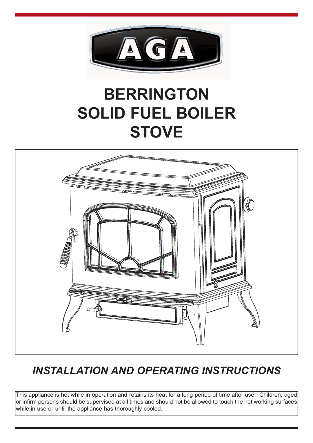 Aga Ranges manual Berrington Solid Fuel Boiler Stove 